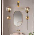 Modern Tasarım Pilli Aplik 1 Adet Kablosuz Tak Çalıştır Duvar Camlı Aplik Eskitme Gold Bal Cam Sarı