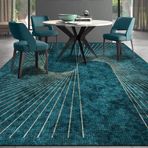 Modern Tasarım Yeşil Altın Çizgi Yumuşak Kısa Tüylü Kilim Yolluk Koridor Yatak Odası Kanepe Çocuk Odası Kaymaz Yıkanabilir Dikdörtgen Halı 80x120 cm