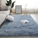 Modern Tasarım Yumuşak Yıkanabilir Kaymaz Shaggy Halı Yatak Odası için Mavi 80 x 160 cm Uzun Havlı Oturma Odası Halısı