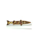 Modern Tasarımlı Ahşap Mdf Masa Süsü, Hediyelik Barracuda Balık Dekoratif Obje/Biblo 35x8 cm