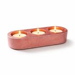 Modern Tealight Mumluk Seti 3’lü – Turuncu Bakır Ton – El Yapımı Taş Tozu Dekoratif Mumluk