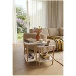 Modern Traverten Zigon Sehpa İkili Set Minimal Tasarım Yan Sehpa Dekoratif Ahşap (Beyaz)