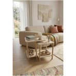 Modern Traverten Zigon Sehpa İkili Set Minimal Tasarım Yan Sehpa Dekoratif Ahşap (Traverten)