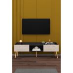 Modern Tv Ünitesi %100 Mdf Kapaklı Ahşap Ayaklı Televizyon Sehpası T28 Antrasit - Sidon