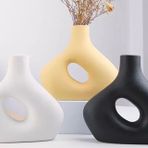 Modern Vazo Büyük Boy Set Sarı Beyaz Siyah