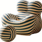 Modern Vurgu Sandalye ve Osmanlı Seti Rahat Varil Koltuk Oturma Odası Yatak Odası ve Okuma Odası için Ayak Dayamalı Mavi Şık Tembel Koltuk Sandalyesi 116 x 99 cm