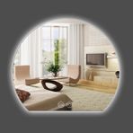 Modern Yarım Yuvarlak Işıklı Ayna Buğu Önleyici 3 Renkli Aydınlatma Çerçevesiz Tasarım Banyo Yatak Odası Giriş ve Oturma Odası için Akıllı Makyaj Aynası - Çok Yönlü Asma Seçenekleri