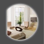 Modern Yarım Yuvarlak Işıklı Buğu Önleyici Ayna Akıllı Çerçevesiz Banyo Makyaj Aynası 3 Renkli Aydınlatmalı Yatak Odası Giriş ve Oturma Odası için Çok Yönlü Duvar Dekoru (Renk: Le)