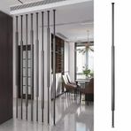 Modern Yerden Tavana Oda Bölücü, Ev Ofis için 1 Adet Ayarlanabilir 70-300 Cm, Küçük Alanlar için Siyah Dekoratif Sütun (210 cm/6,8 ft)