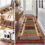 Modern yıkanabilir kaymaz mutfak yolluğu halı 50 x 250 cm kısa tüylü giriş yolu uzun halı, oturma odası, yatak odası, çamaşır koridor girişi için