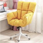 Modern yüksek geri döner ofis koltuğu bel desteği ergonomik tasarım haddeleme tekerlekler sarı rahat masa oturma ev ofis kullanımı için