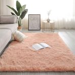 Modern Yumuşak Yıkanabilir Kaymaz Shaggy Uzun Tüylü Halı Yatak Odası için Pembe 50 x 160 cm