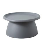 Modern Yuvarlak Ayaklı Sehpa Plastik Mantar Küçük Yan Sehpa Gri 28 "U x 28" G x 14" HNordic Balkon Mobilyaları