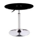 Modern Yuvarlak Cam Bar Masası Ayarlanabilir Yükseklik Temperli Cam Sehpa Balkon Küçük Alan Oturma Odası Mobilyaları için (80 cm Siyah)