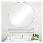 Modern Yuvarlak Duvar Aynası Raflı Alüminyum Alaşımlı Çerçeve Banyo ve Oturma Odası için Makyaj Aynası