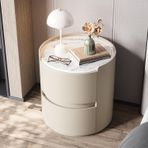Modern yuvarlak komodin çekmeceli bej kanepe masa oturma odası yatak odası balkon köşe kullanımı için 40x40x50cm şık mobilya yükseltme