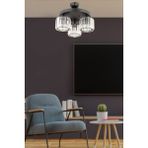 Modern Yuvarlak Kristal Avize, 3'lü Siyah Tasarım, Şık Salon Aydınlatması - Ahşap - Seçenek 1