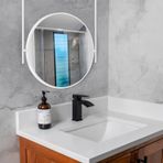 Modern Yuvarlak Makyaj Aynası Metal Çerçeve Asılı Tavan Banyo Aynası Oturma Odası Yatak Odası Giriş Koridoru için 23.6 Inç Çap