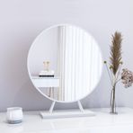 Modern Yuvarlak Masa Aynası 30 cm Beyaz Makyaj Aynası Banyo ve Yurt için Minimalist Masaüstü Tasarımı Oturma Odası ve Yatak Odası için Şık Tezgah Dekoru