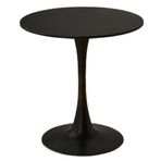 Modern Yuvarlak Siyah Beyaz Lale Masa Boş Zaman ve Müzakere İskandinav Tarzı Kahve Sütlü Çay Dükkanı Yemek Masası Seti Sandalyeli 60 cm Ebat (Siyah)