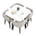 Modern yuvarlak yemek masası seti 4 sandalye kare konferans masası mutfak için açık balkon mobilya seti müzakere masası ve sandalye seti ofis için