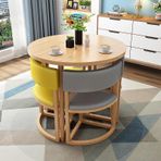 Modern yuvarlak yemek masası ve sandalye seti, ev ofis resepsiyon alanları, balkon ve oturma odaları için, küçük alanlar ve dinlenme salonu için idealdir.