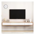 Modern Yüzer TV Raf 2 Çekmeceli Duvara Monte Eğlence Medya Konsolu Merkezi Yatak Odası ve Oturma Odası nization Beyaz+Günlük Renk 120 cm