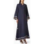 Modern Zigzag Desenli Abaya ve Şeila Takımı ile Şık ve Zarif Görünüm - Lacivert - 59