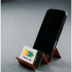 Modern Zikzak Tasarım Telefon Tutucu - 3D Yazıcı Masaüstü Kartvizitlik Ve Stand - Turuncu Minimalist Ofis Aksesuarı