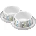 Moderna 2x350 ml 2'li Trendy Friends Maasai Beyaz Kedi Mama Kabı
