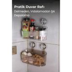 ModernEvAksesuar Beyaz Vakumlu Şampuanlık & Baharatlık Rafı | Delmeden Montajlı Duş Rafı Organizer, Banyo Düzenleyici