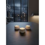 Modesta Home Modern 3’lü Tealight Mumluk Seti – Masa ve Sehpa Üstü Dekor - Beyaz