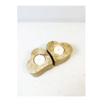 Modestmar Doğal Traverten Mumluk, Mermer Mumluk, Mermer Tealight, Mumluk 2 Adet, Kalp Mermer Şamdan