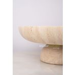 Modestmar Ivory Traverten Ayaklı Kase, Traverten Dekoratif Ayaklı Kase, Traverten Tabak 26cm