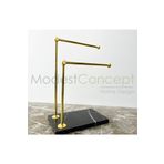 Modestmarluxury Doğal Siyah Mermer Ayaklı Banyo El Havluluk Gold