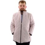 ModeXL Bej Renk Büyük Beden Erkek Dik Yaka Kapitone Mont 2022 Sonbahar-Kış Sezonu U24601 - 3XL
