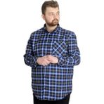 ModeXL Büyük Beden Erkek Gömlek Ekose Uzun Kollu 23300 Siyah - 3XL