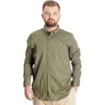 ModeXL Büyük Beden Erkek Gömlek Haki Renk Klasik Stil Uzun Kol Kesim Kalıbı - 3XL