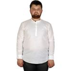 ModeXL Büyük Beden Erkek Hakim Yaka Gömlek 20388 - Beyaz - 4XL