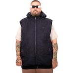 ModeXL Büyük Beden Erkek Kapitone Yelek Lacivert Antık Kısa Kol %100 Polyester Düz Desenli - 7XL