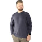 ModeXL Büyük Beden Erkek Kazak Bisiklet Yaka Düz Renk Füme 2023 Sonbahar Kış Modası - 4XL