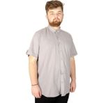 ModeXL Büyük Beden Erkek Keten Likralı Cepli Gömlek 20389 Günlük Stil Kısa Kol Desenli - 4XL - Gri