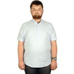 ModeXL Büyük Beden Erkek Kısa Kol Hakim Yaka Gömlek - 5XL - Mavi