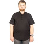 ModeXL Büyük Beden Erkek Kısa Kol Hakim Yaka Gömlek - Siyah - 4XL