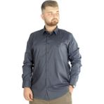 ModeXL Büyük Beden Erkek Klasik Cepli Gömlek Likralı 20350 Antrasit - 3XL