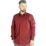 ModeXL Büyük Beden Erkek Klasik Gömlek Likralı 20351 Bordo - 3XL