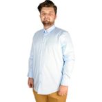 ModeXL Büyük Beden Erkek Klasik Gömlek Mavi Uzun Kol Konforlu Kesim Kalıbı - 3XL