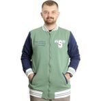 ModeXL Büyük Beden Erkek Kolej Mont Baskılı Ceket 23631 Çağla - 2XL