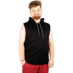 ModeXL Büyük Beden Erkek Kolsuz Kapşon Basic 21125 Siyah - 3XL