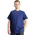 ModeXL Büyük Beden Erkek T-Shirt Indigo Bisiklet Yaka Kısa Kol Waffle 20033 Konforlu Tasarım - 3XL - Lacivert